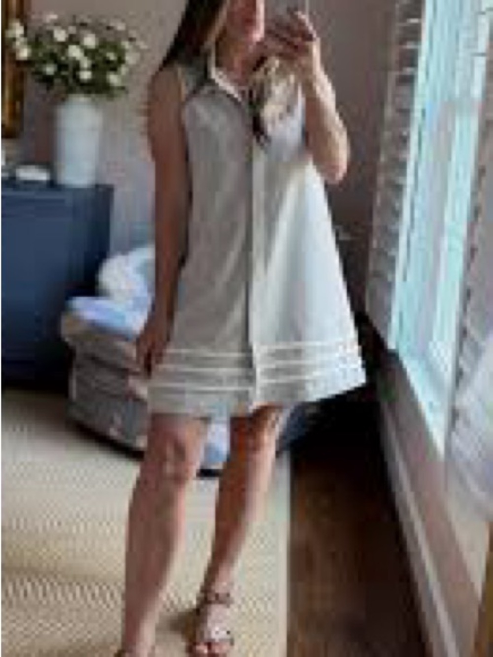 Tuckernuck Sleeveless Beige Charlie Dress with Braided Hem Detail Size XL